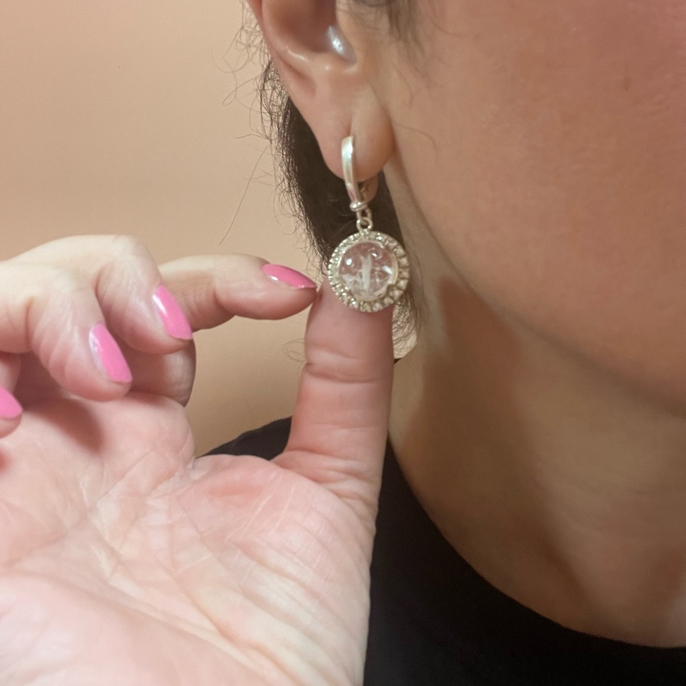 Genuine Moonstone Drop Earrings. Sterling silver (925)